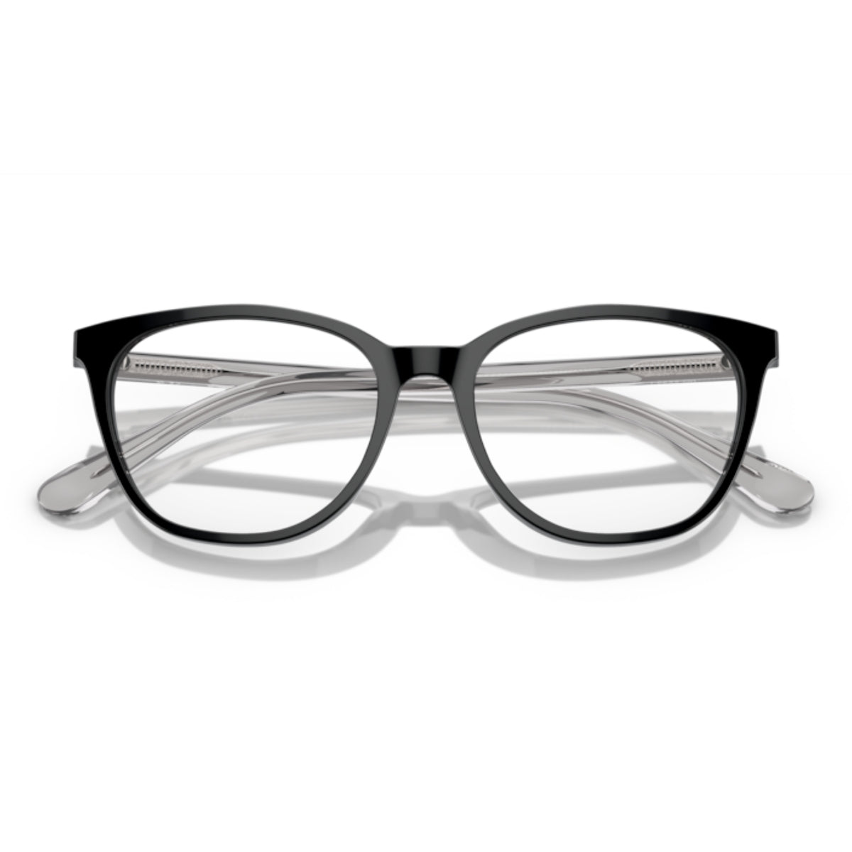 Vogue VO5533I black square eyeglasses, front view with the temples folded