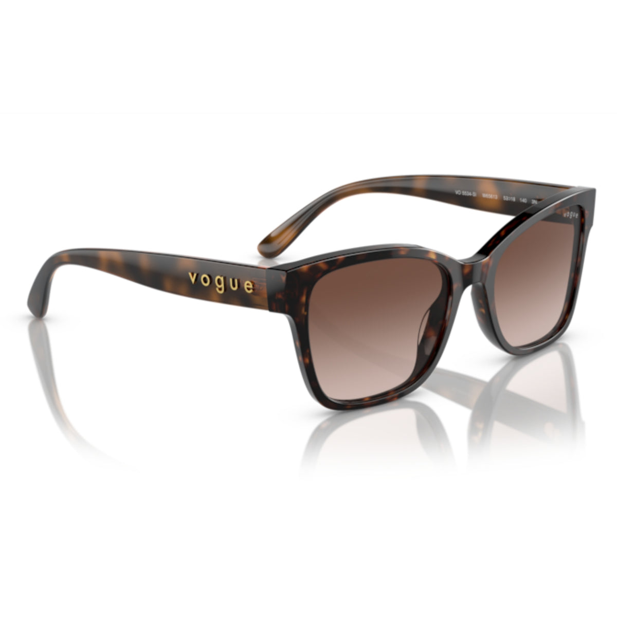 Vogue VO5534SI dark havana square sunglasses, angled view