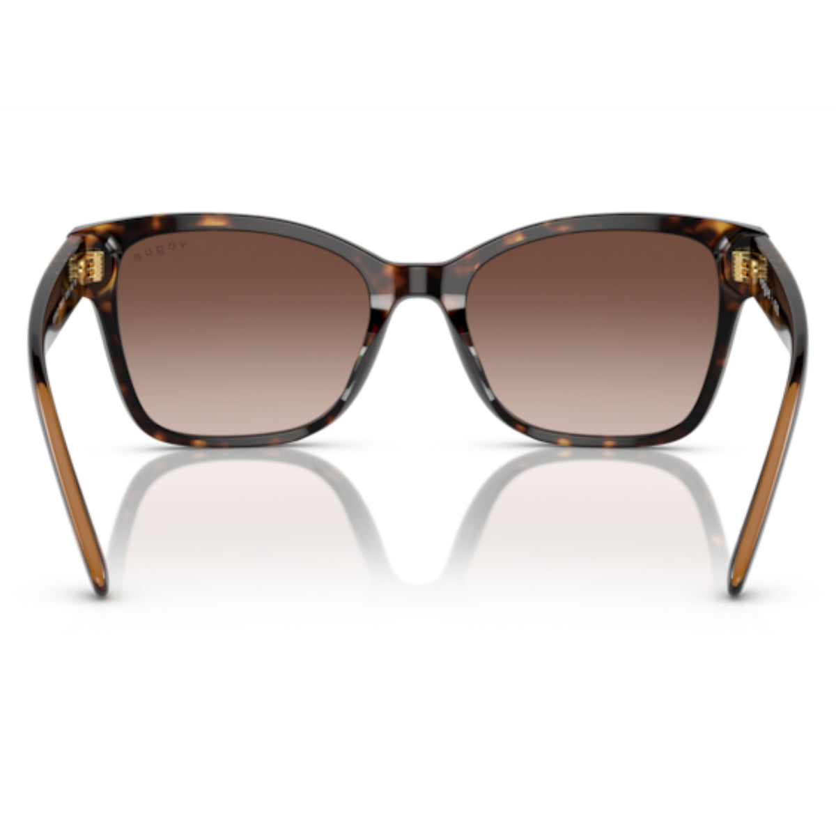 Vogue VO5534SI dark havana square sunglasses, back view of the frame and temples