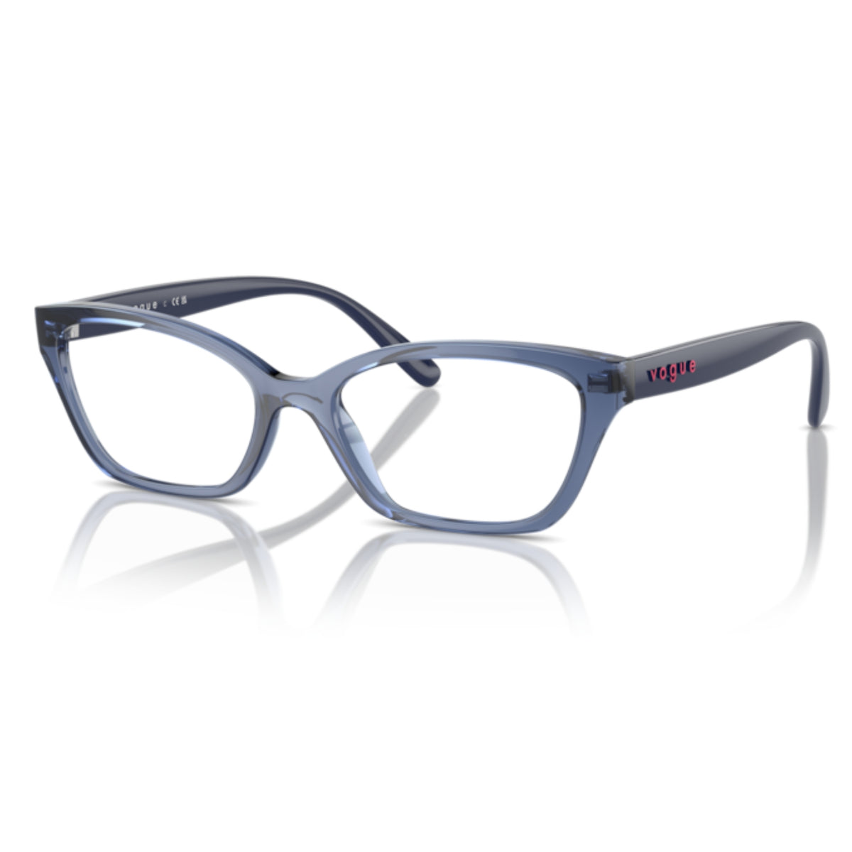 Vogue VO5545I transparent blue cat-eye eyeglasses with lightweight frame