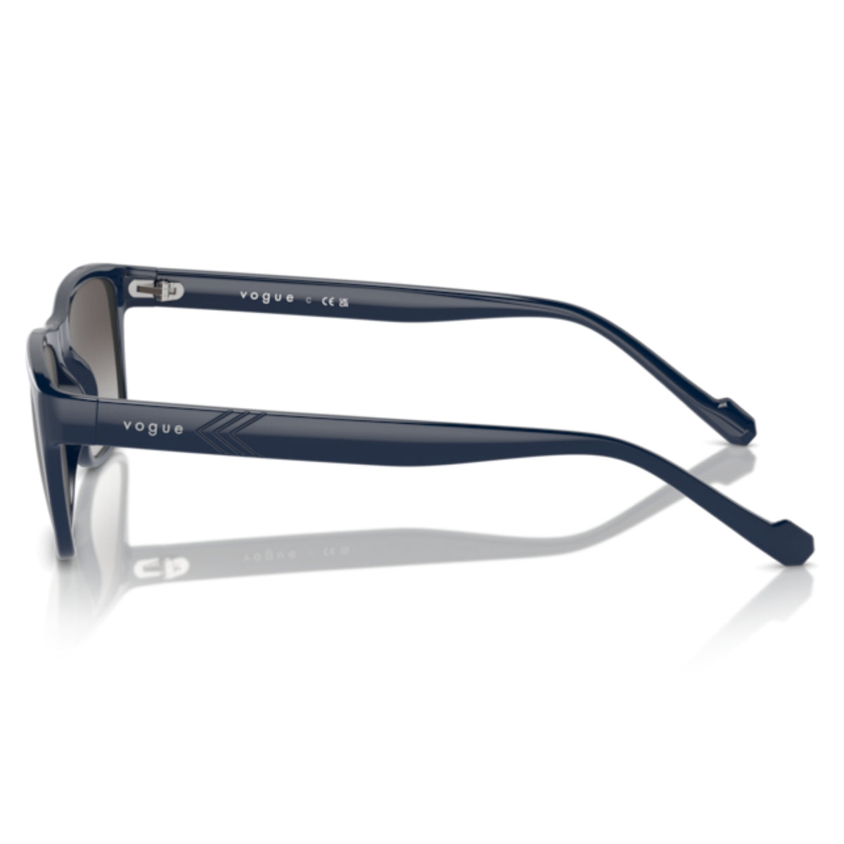 Vogue VO5547SI dark blue rectangle sunglasses, side view of the dark blue temple