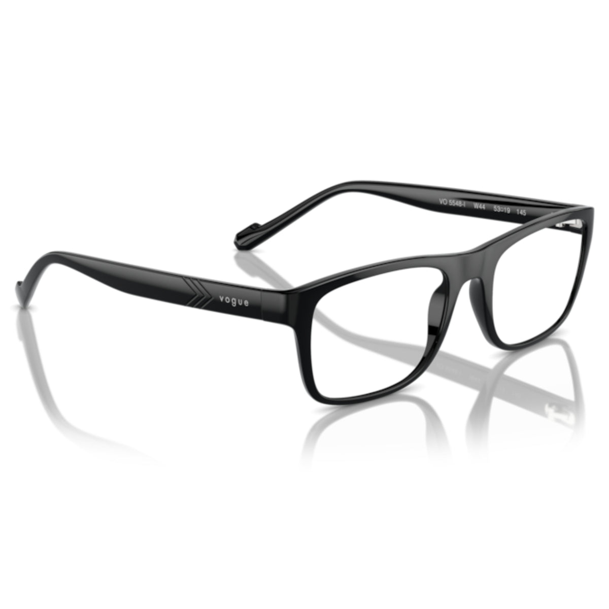 Vogue VO5548I transparent grey rectangle eyeglasses, angled view