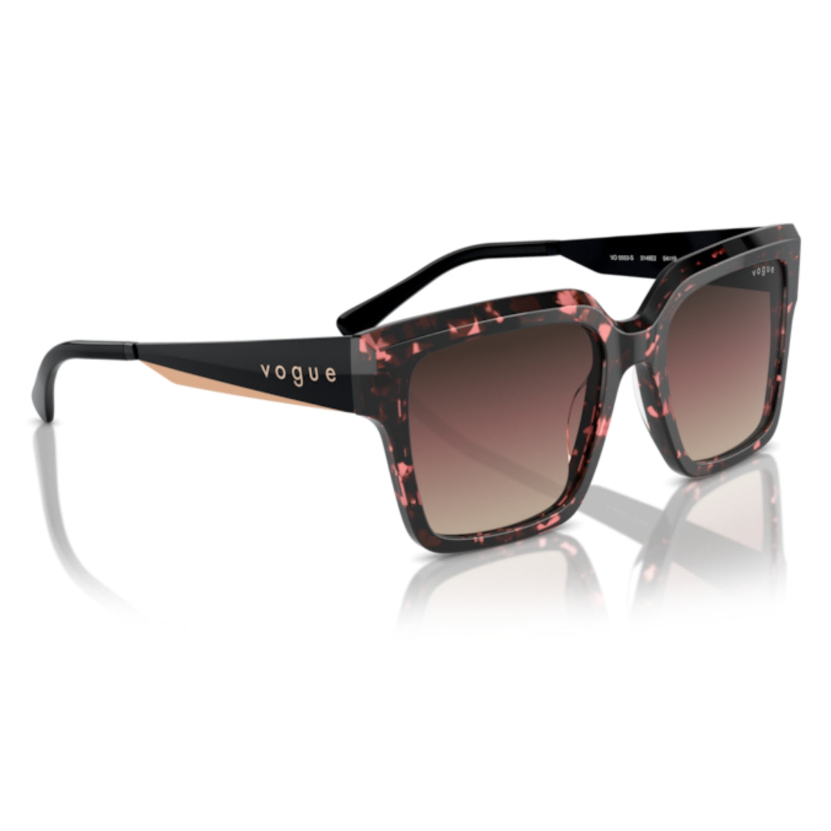 Vogue VO5553S red tortoise square sunglasses, angled view