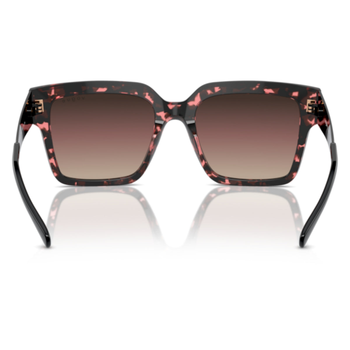 Vogue VO5553S red tortoise square sunglasses, back view of the frame and temples