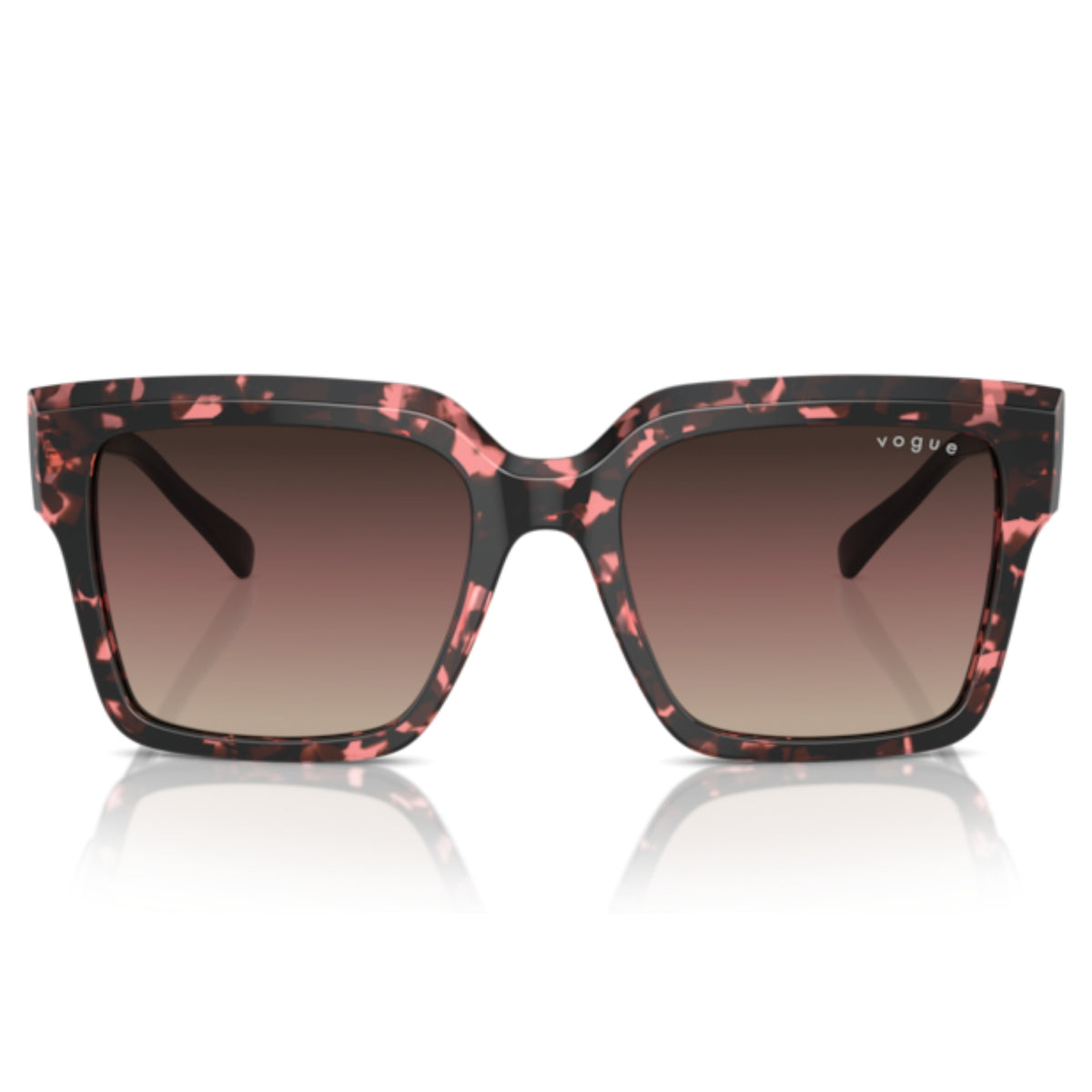 Vogue VO5553S red tortoise square sunglasses, full-rim acetate and metal frame