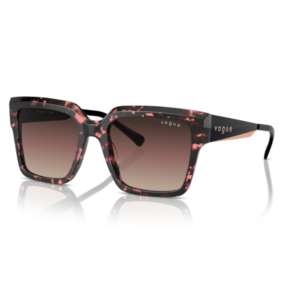 Vogue VO5553S red tortoise square sunglasses with brown lenses