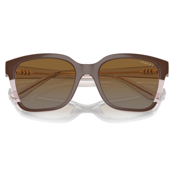 Vogue VO5558S 3136T5 Brown/Transparent Rose Glitter Square Sunglasses