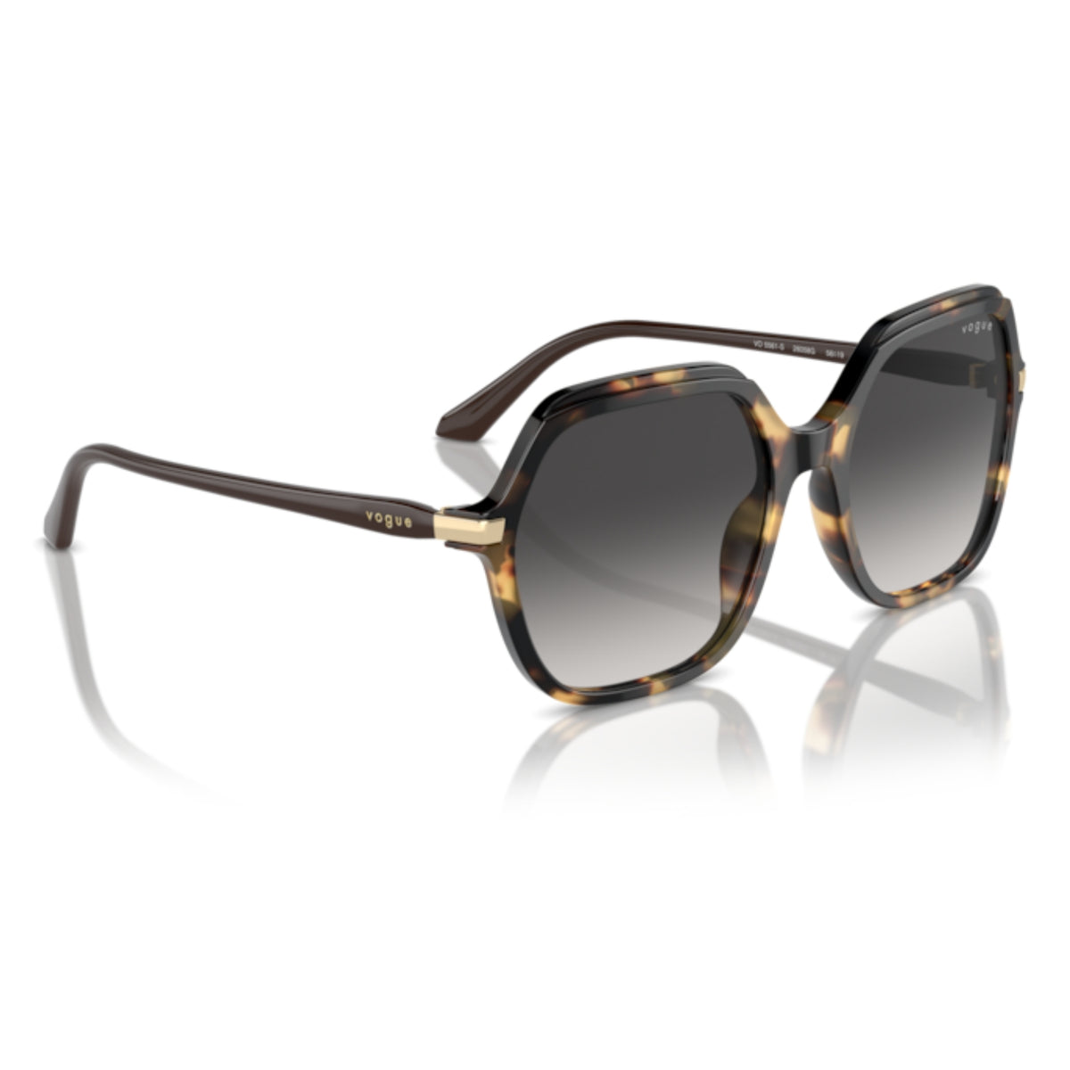 Vogue VO5561S yellow tortoise square sunglasses, angled view