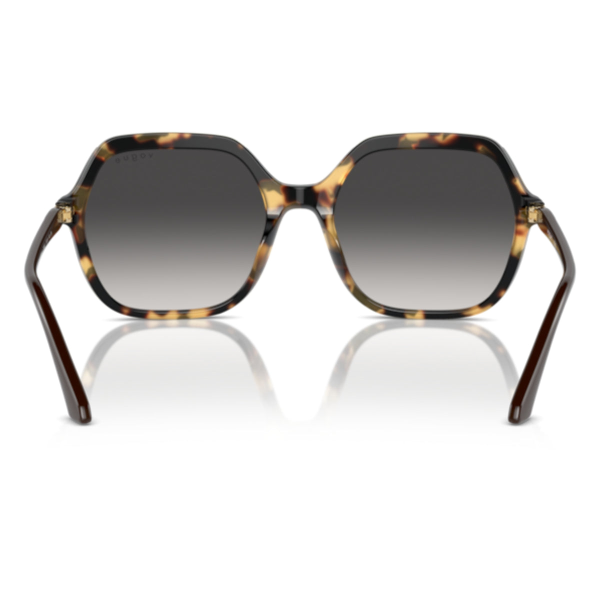 Vogue VO5561S yellow tortoise square sunglasses, back view of the frame and temples