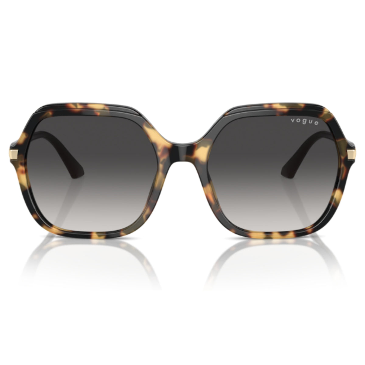 Vogue VO5561S yellow tortoise square sunglasses, full-rim acetate and plastic frame