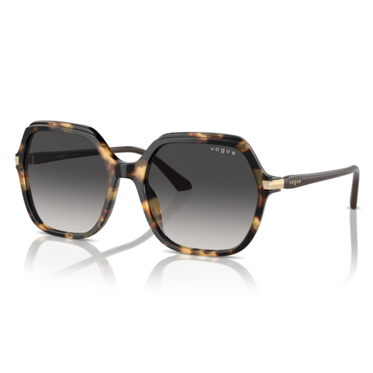 Vogue VO5561S yellow tortoise square sunglasses with grey lenses
