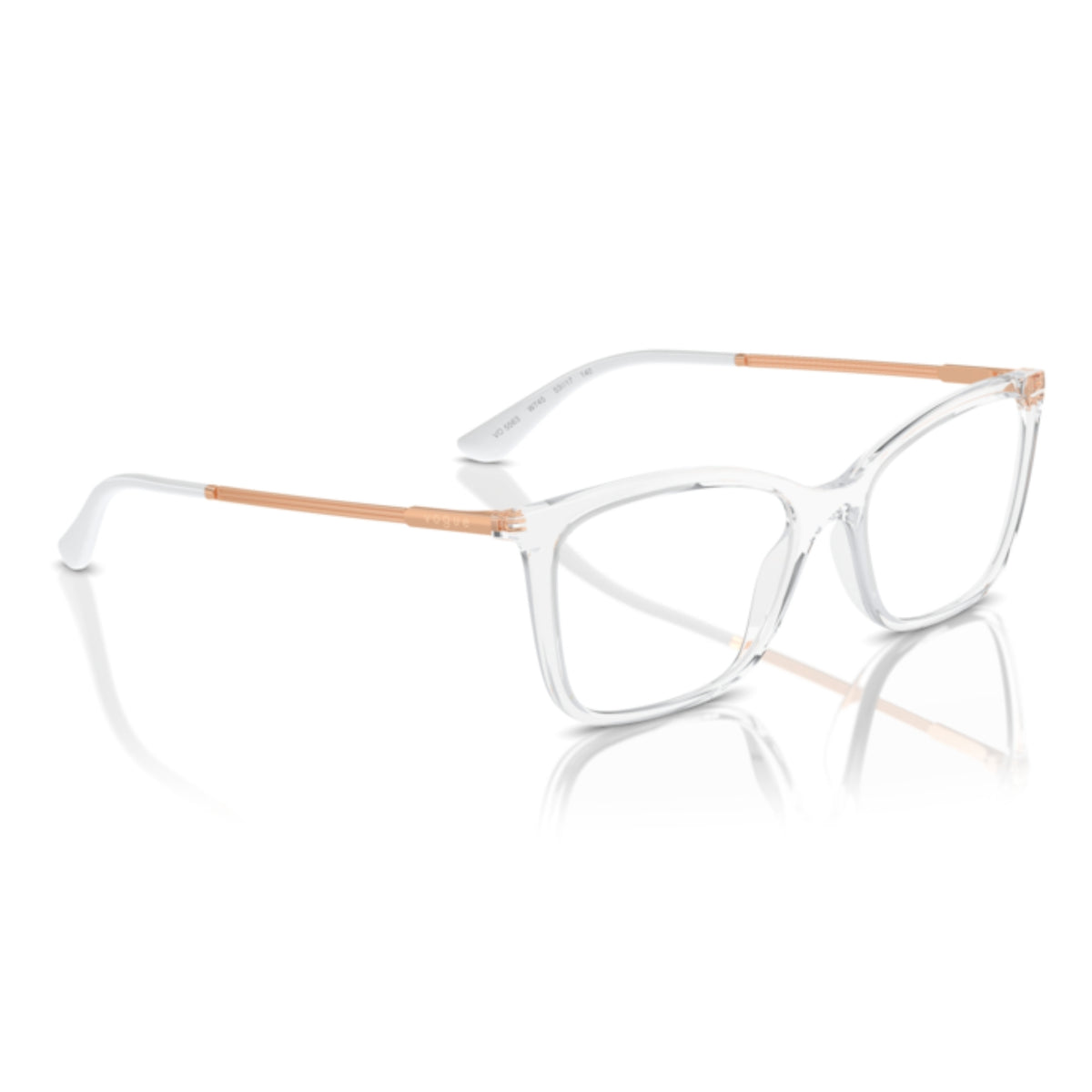 Vogue VO5563 transparent cat-eye eyeglasses, angled view