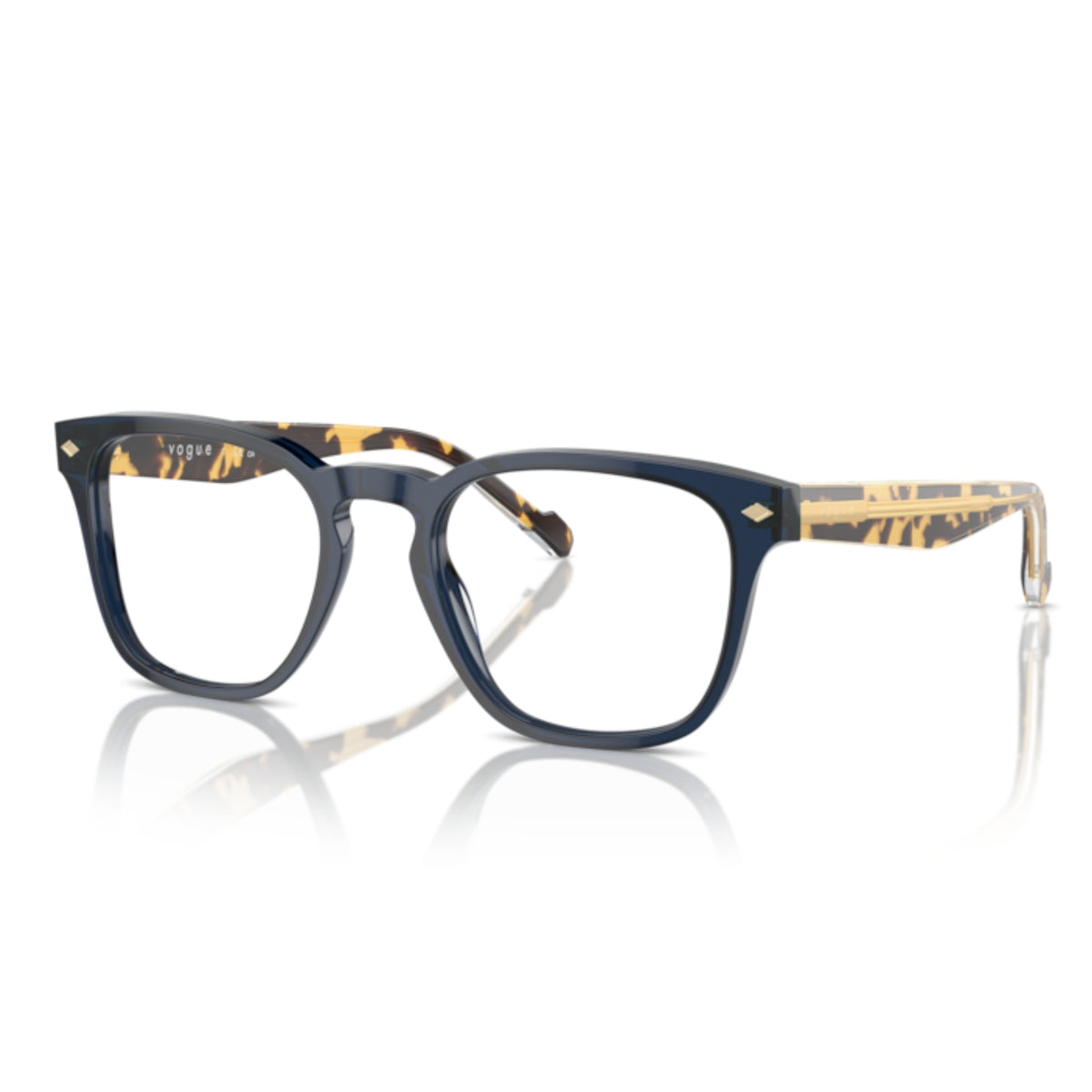 Vogue VO5570 transparent blue square eyeglasses with acetate frame