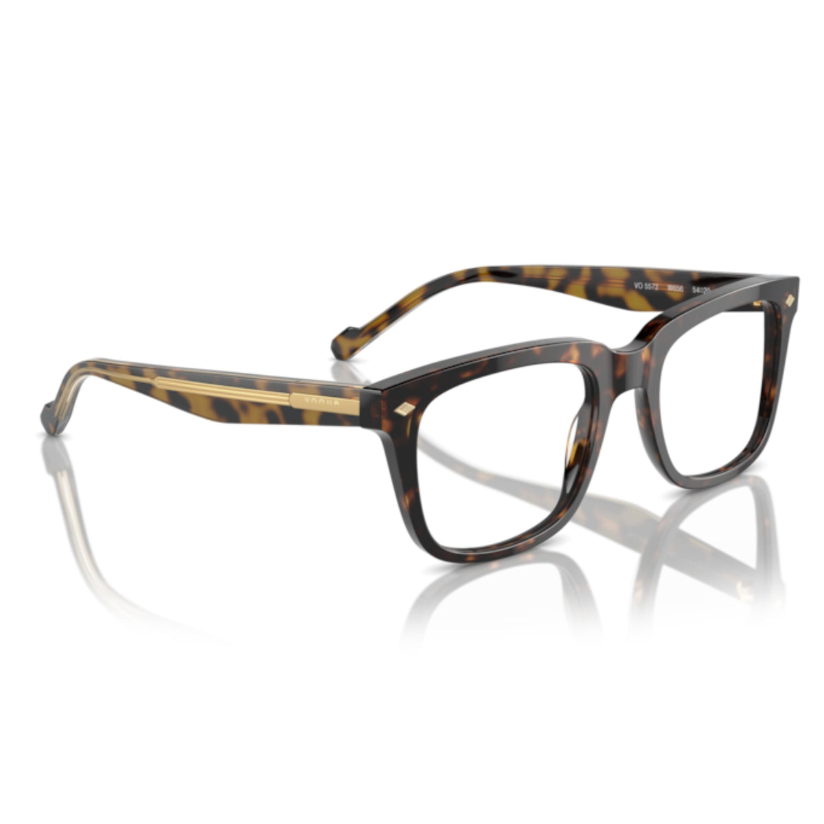 Vogue VO5572 dark havana square eyeglasses, angled view