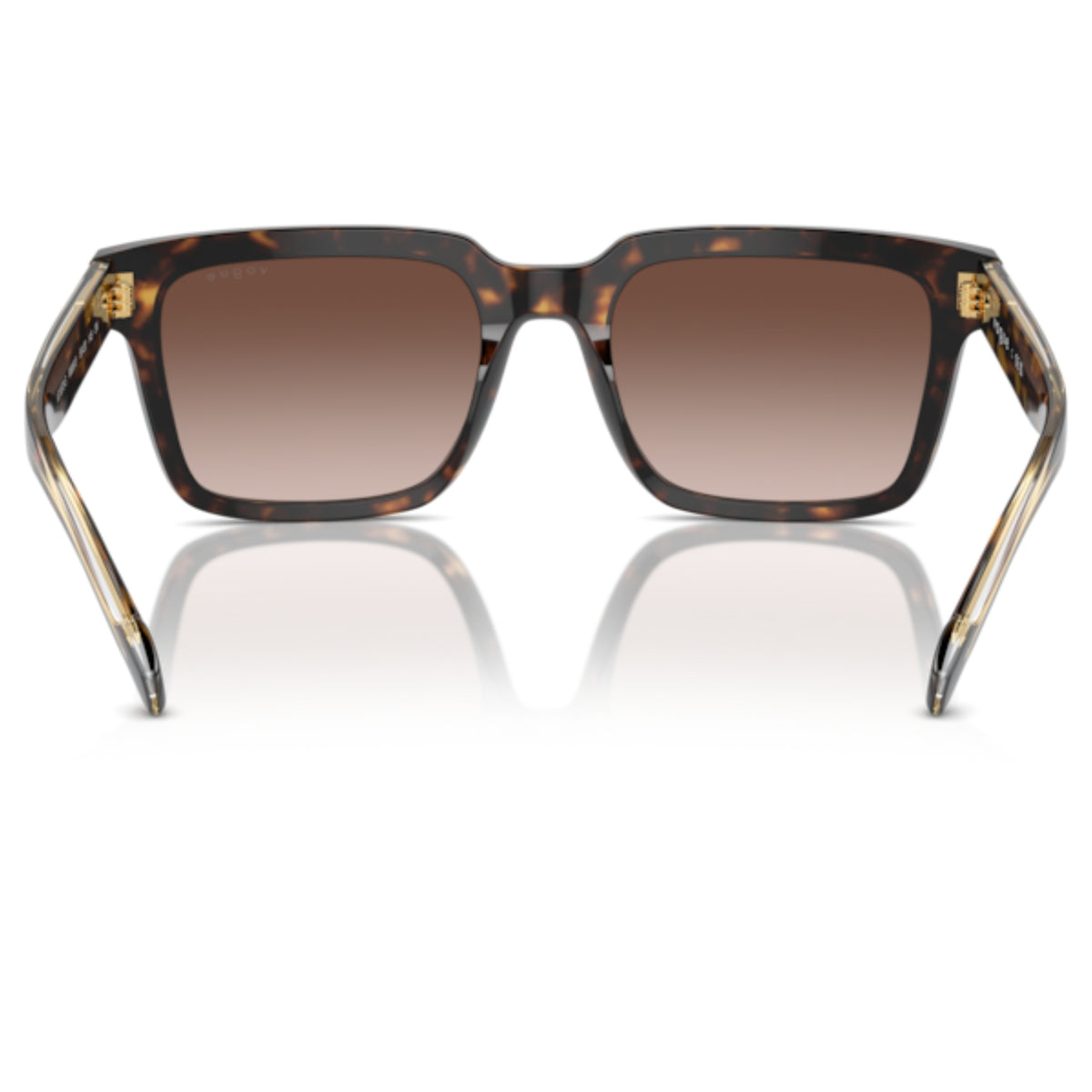 Vogue VO5573S dark havana square sunglasses, back view of the frame and temples