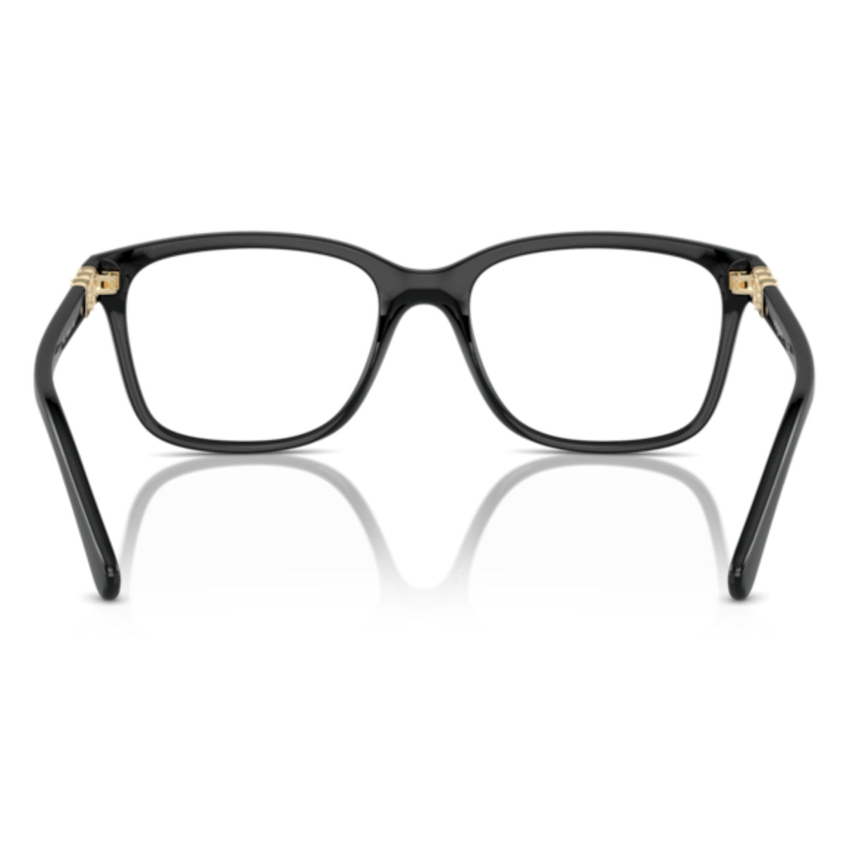 Vogue VO5574B black square eyeglasses, back view of the frame and temples