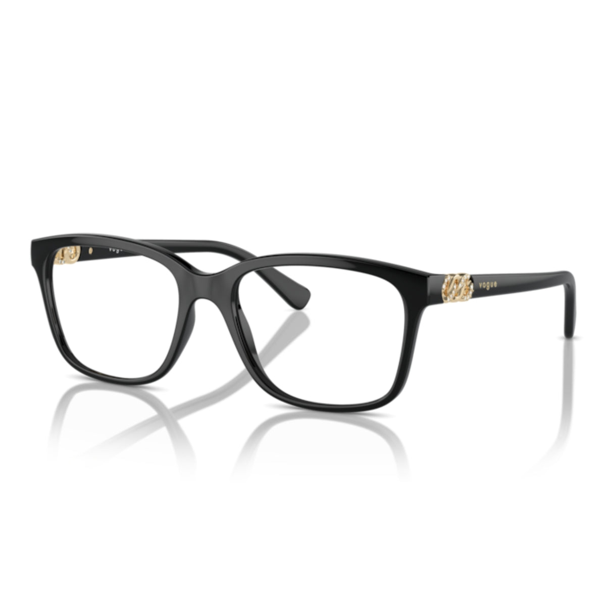 Vogue VO5574B black square eyeglasses with lightweight and plastic frame