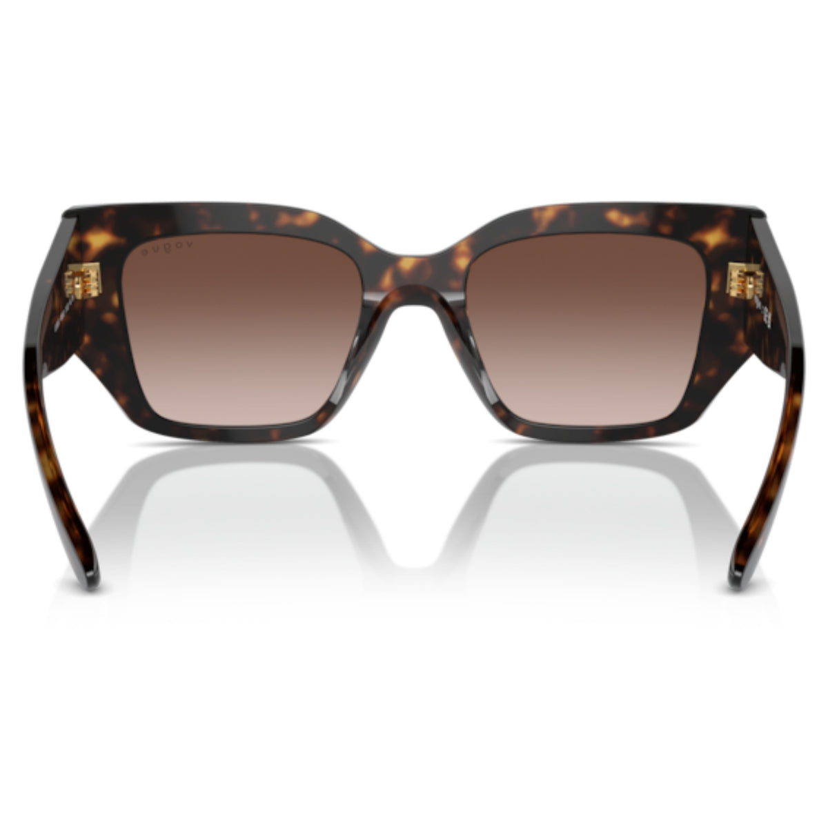Vogue VO5583S dark havana geometric sunglasses, back view of the frame and temples