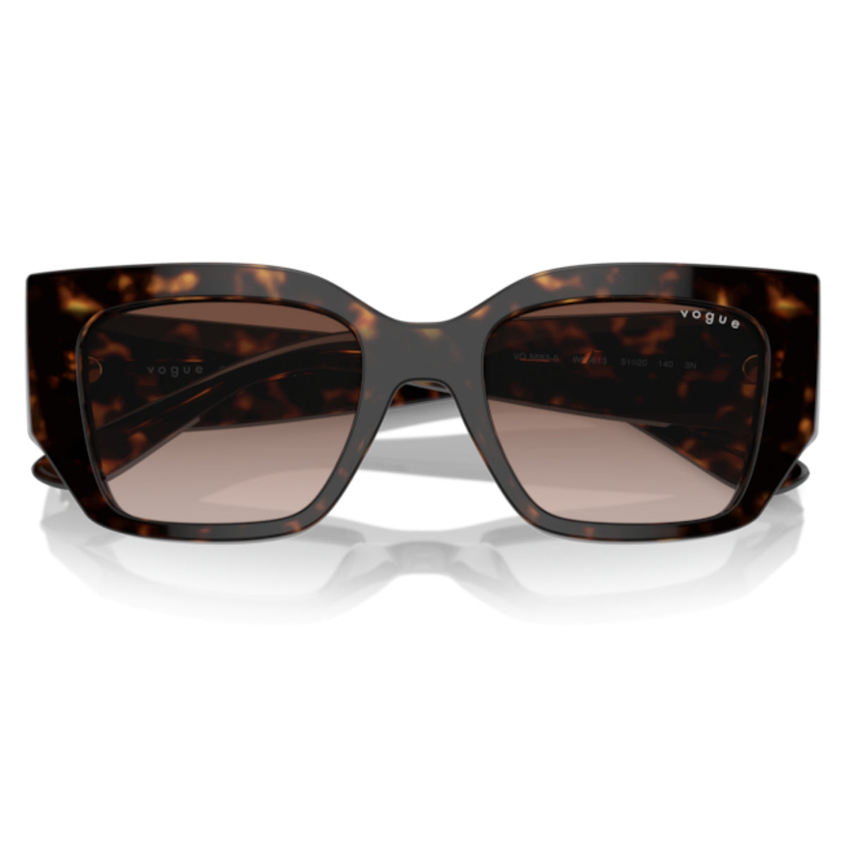Vogue VO5583S dark havana geometric sunglasses, front view with the temples folded