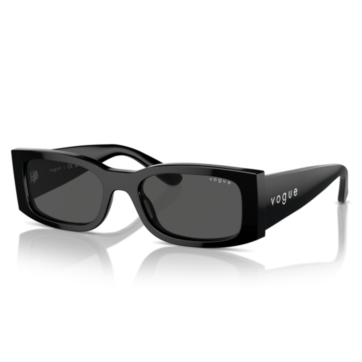 Vogue VO5584S black rectangle sunglasses, angled view