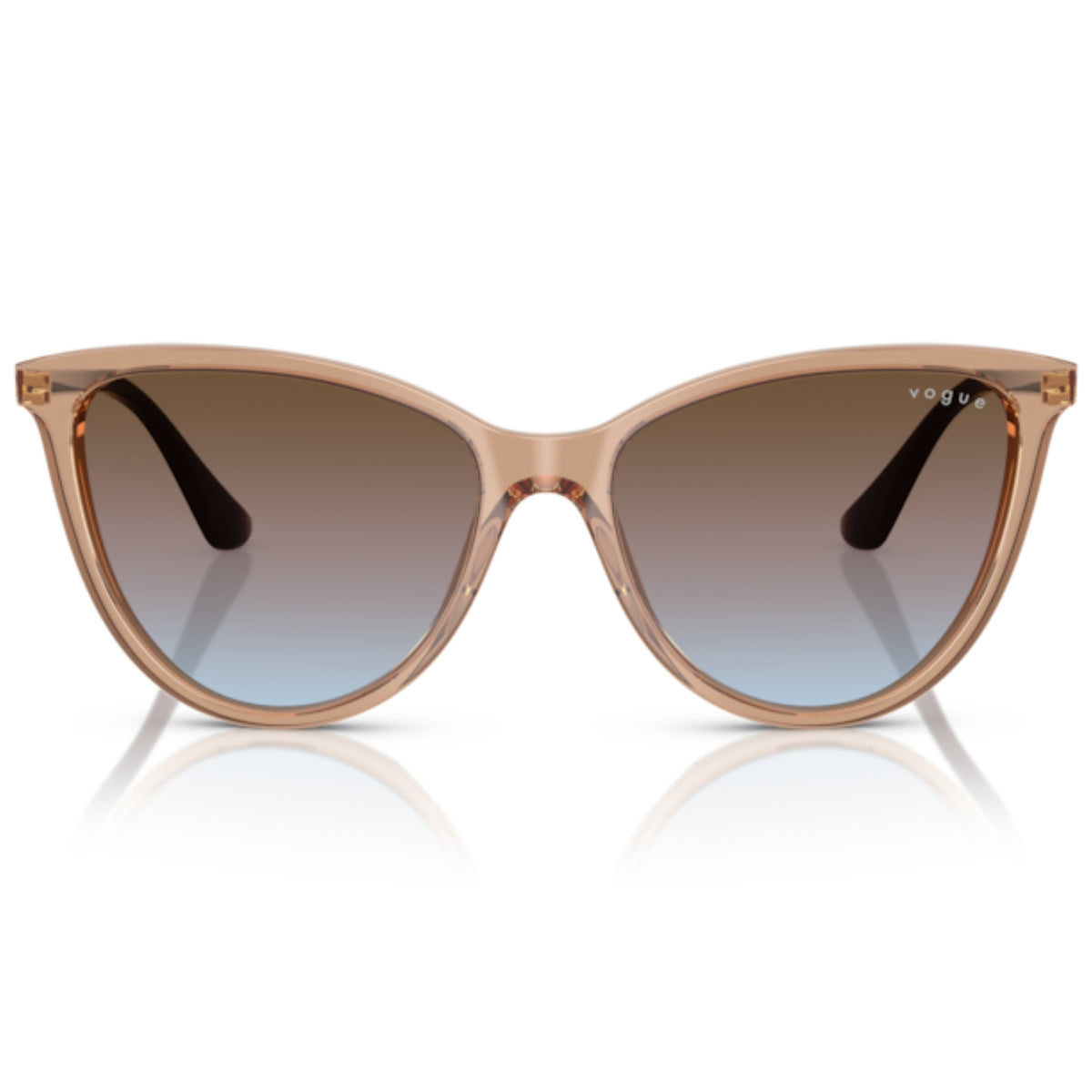 Vogue VO5593SI transparent brown cat-eye sunglasses, full-rim acetate and metal frame