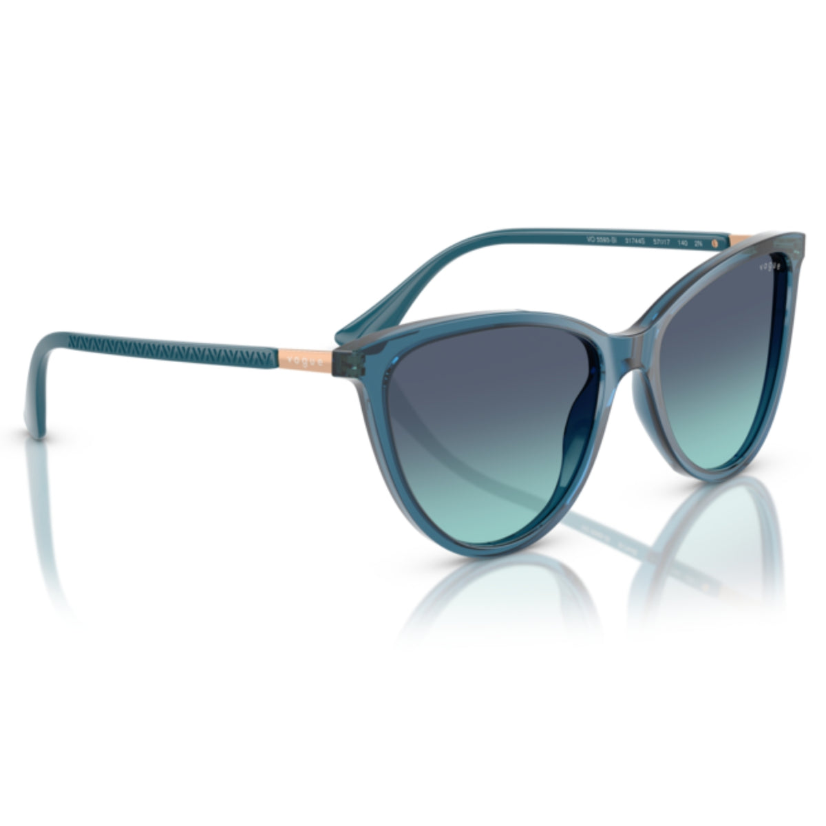 Vogue VO5593SI transparent octanium cat-eye sunglasses, angled view
