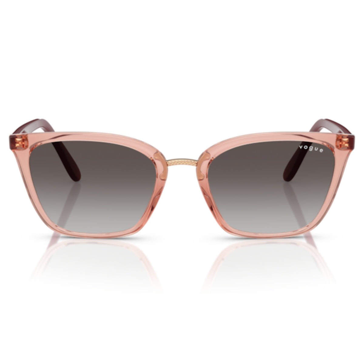 Vogue VO5597SI transparent pink rectangle sunglasses, full-rim plastic and lightweight frame