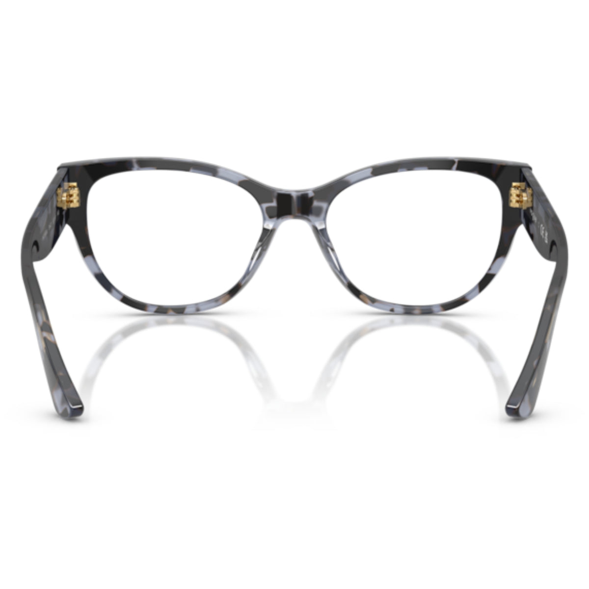 Vogue VO5604 blue tortoise cat-eye eyeglasses, back view of the frame and temples