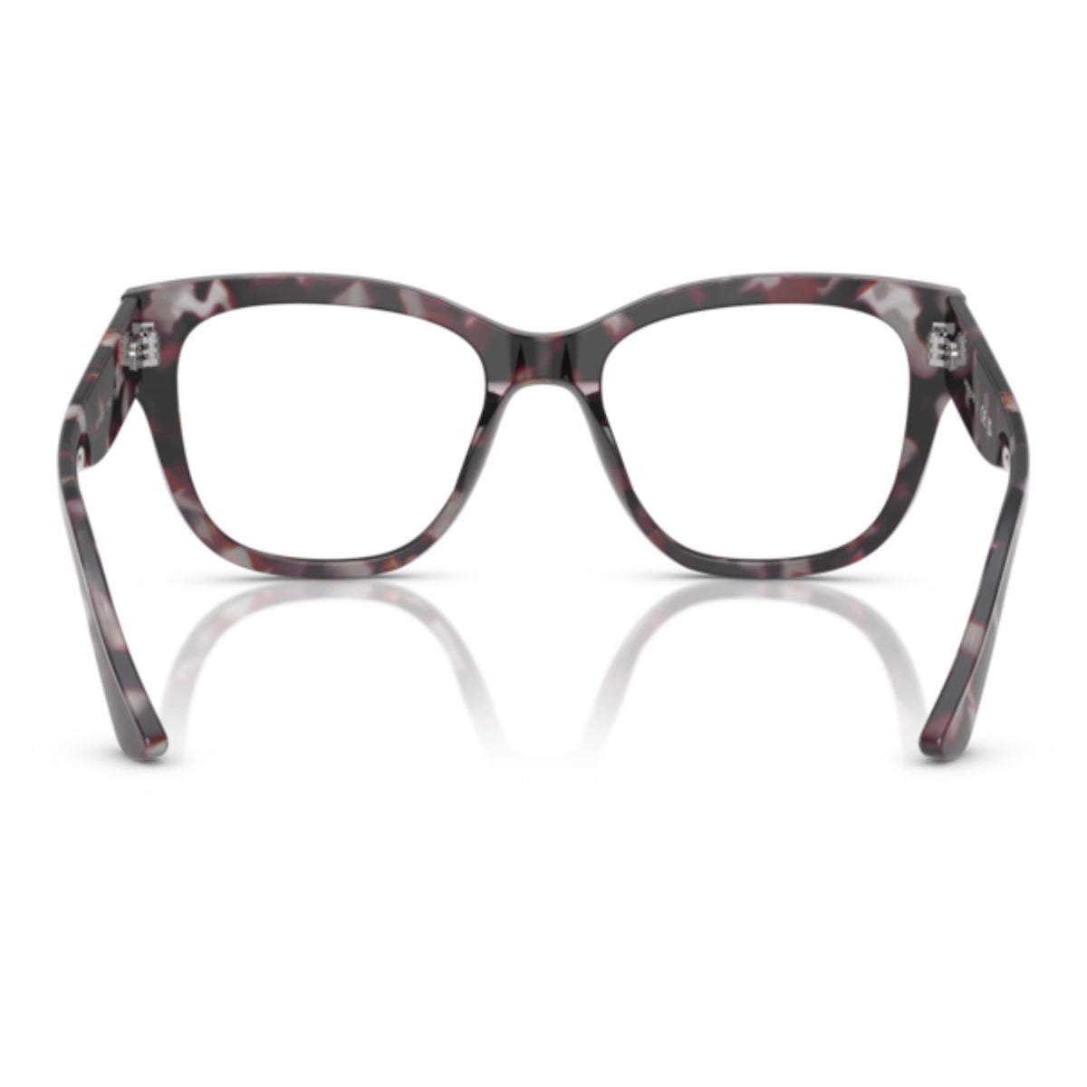 Vogue VO5605 grey tortoise square eyeglasses, back view of the frame and temples