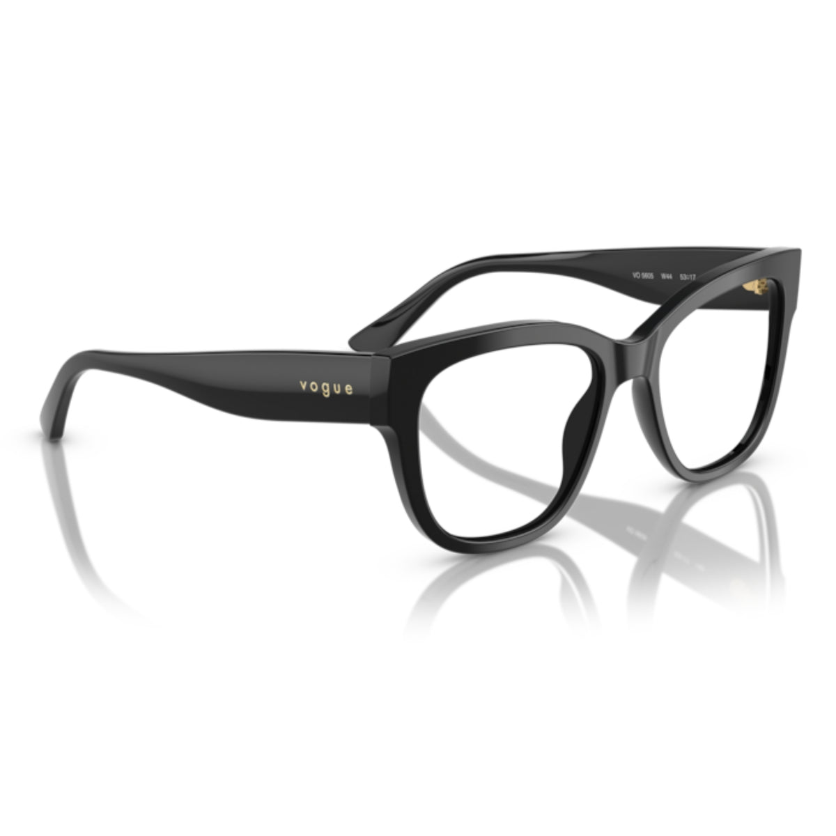 Vogue VO5605 black square eyeglasses, angled view