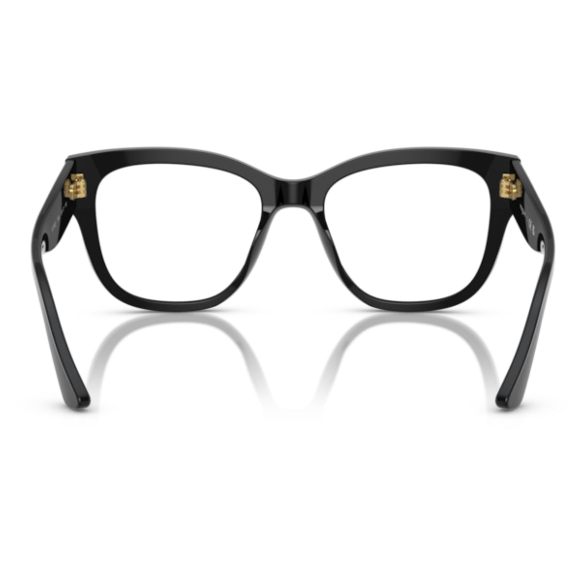 Vogue VO5605 black square eyeglasses, back view of the frame and temples