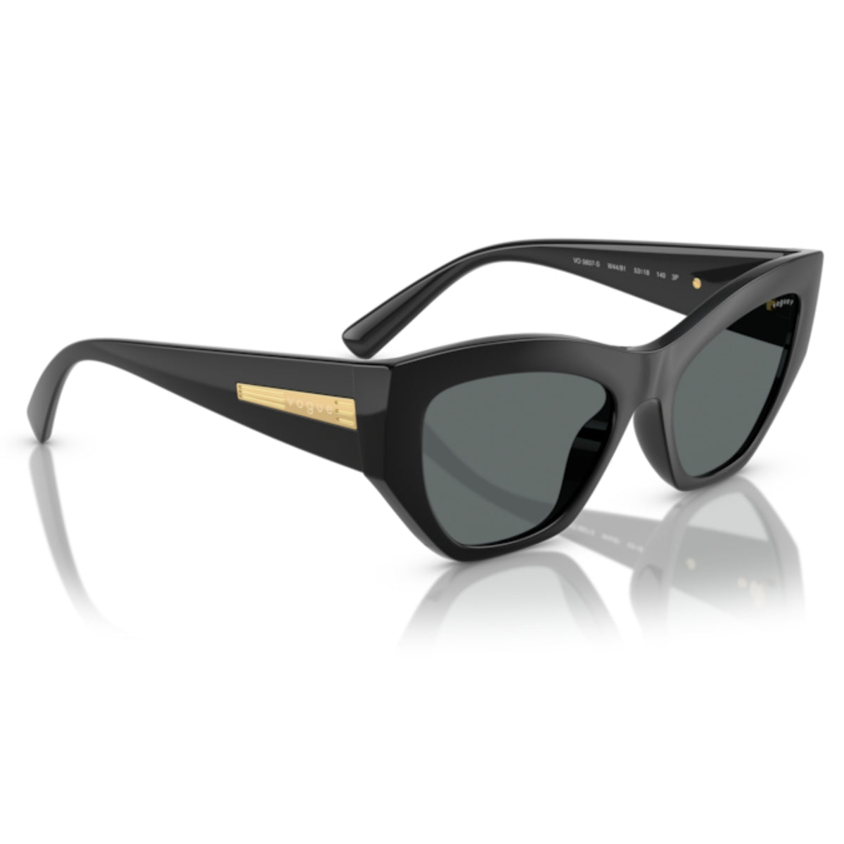 Vogue VO5607S black geometric sunglasses, angled view
