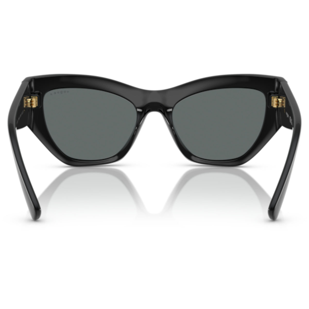Vogue VO5607S black geometric sunglasses, back view of the frame and temples