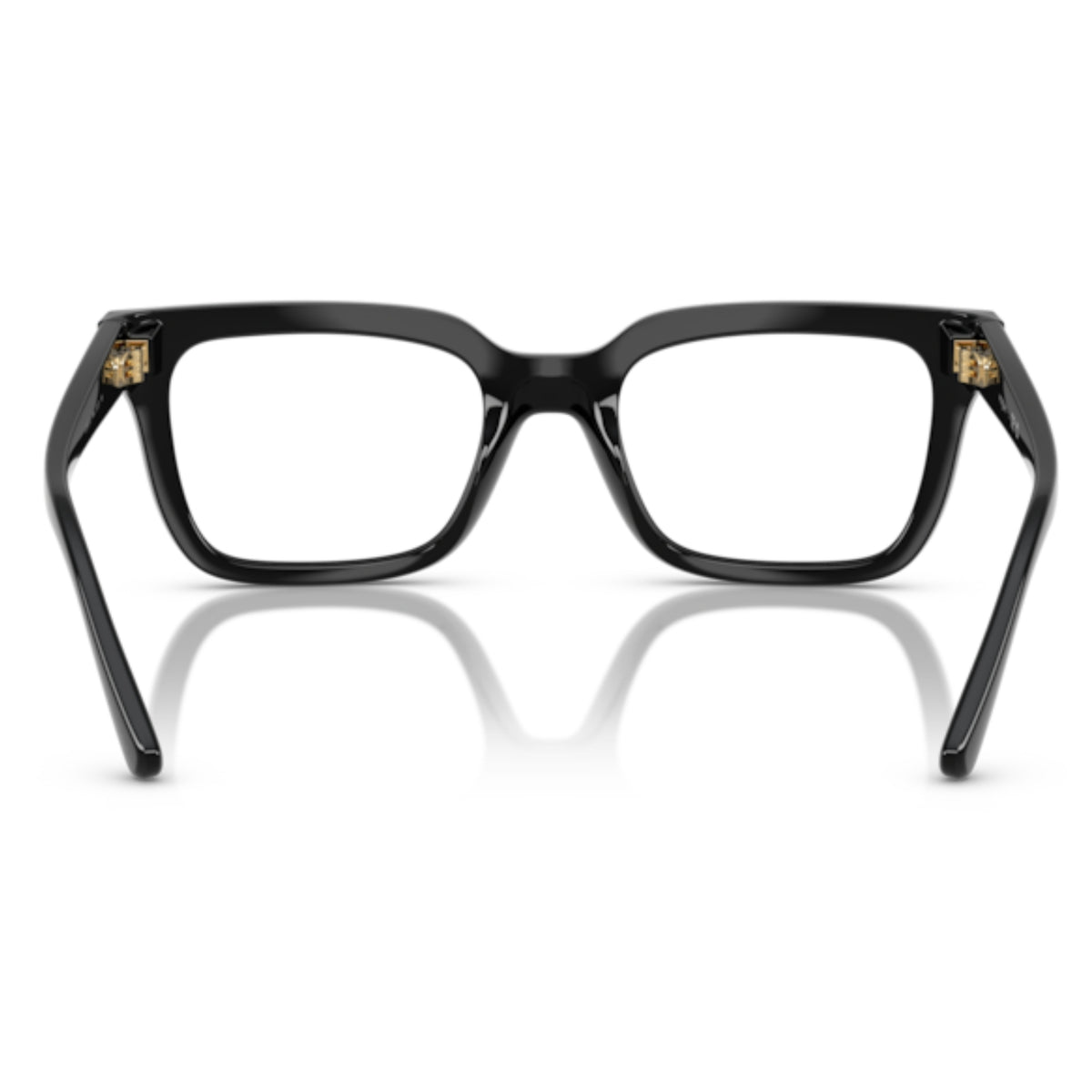 Vogue VO5611B black square eyeglasses, back view of the frame and temples
