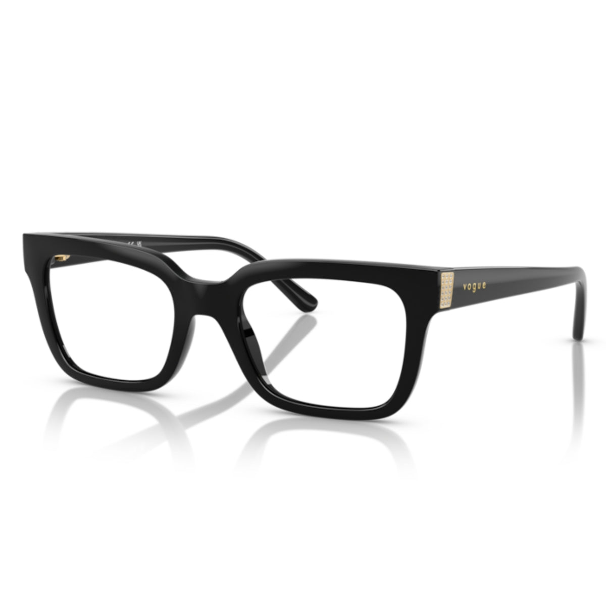 Vogue VO5611B black square eyeglasses with lightweight frame