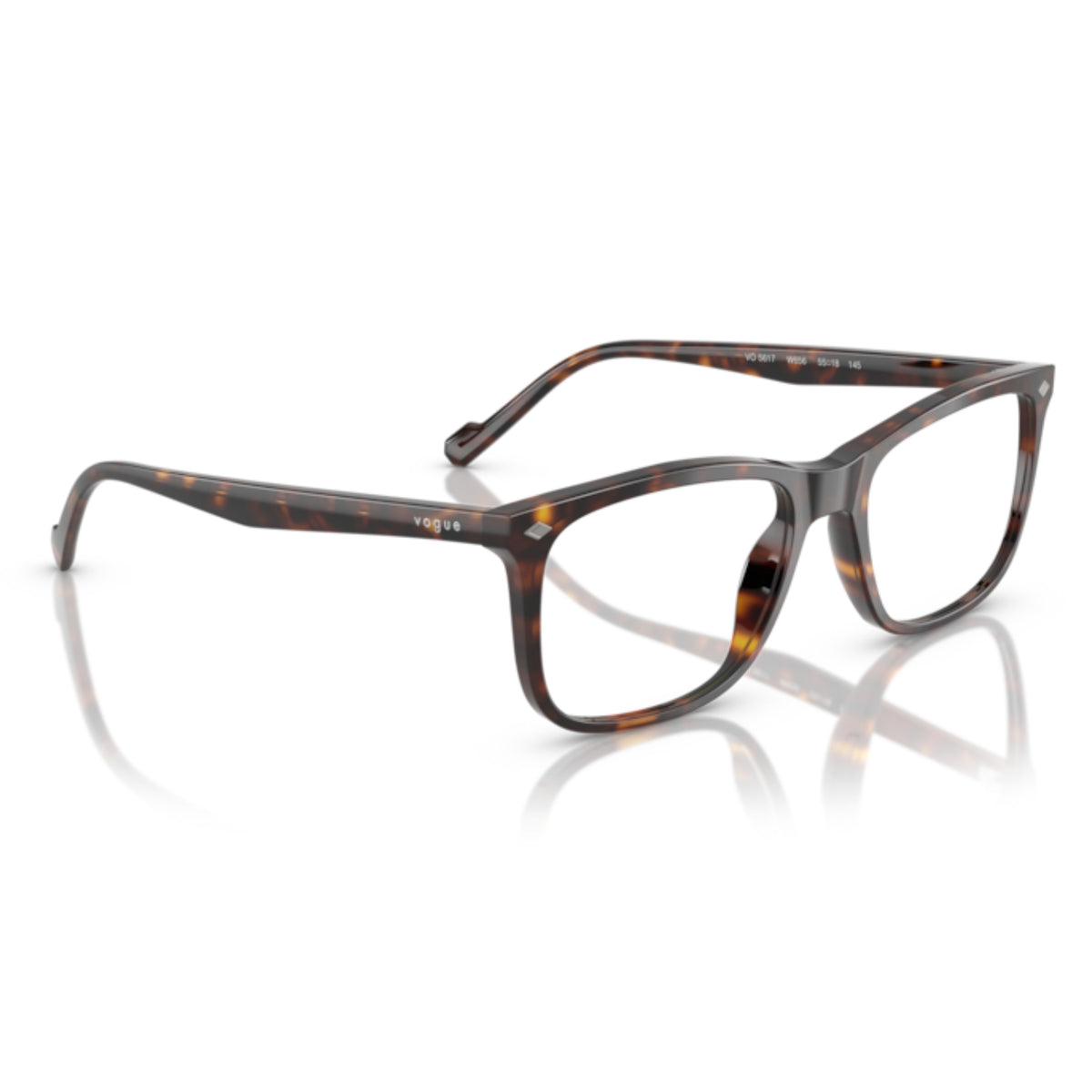 Vogue VO5617 dark havana square eyeglasses, angled view