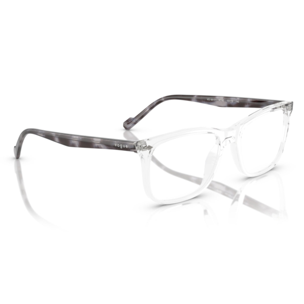 Vogue VO5617 transparent square eyeglasses, angled view