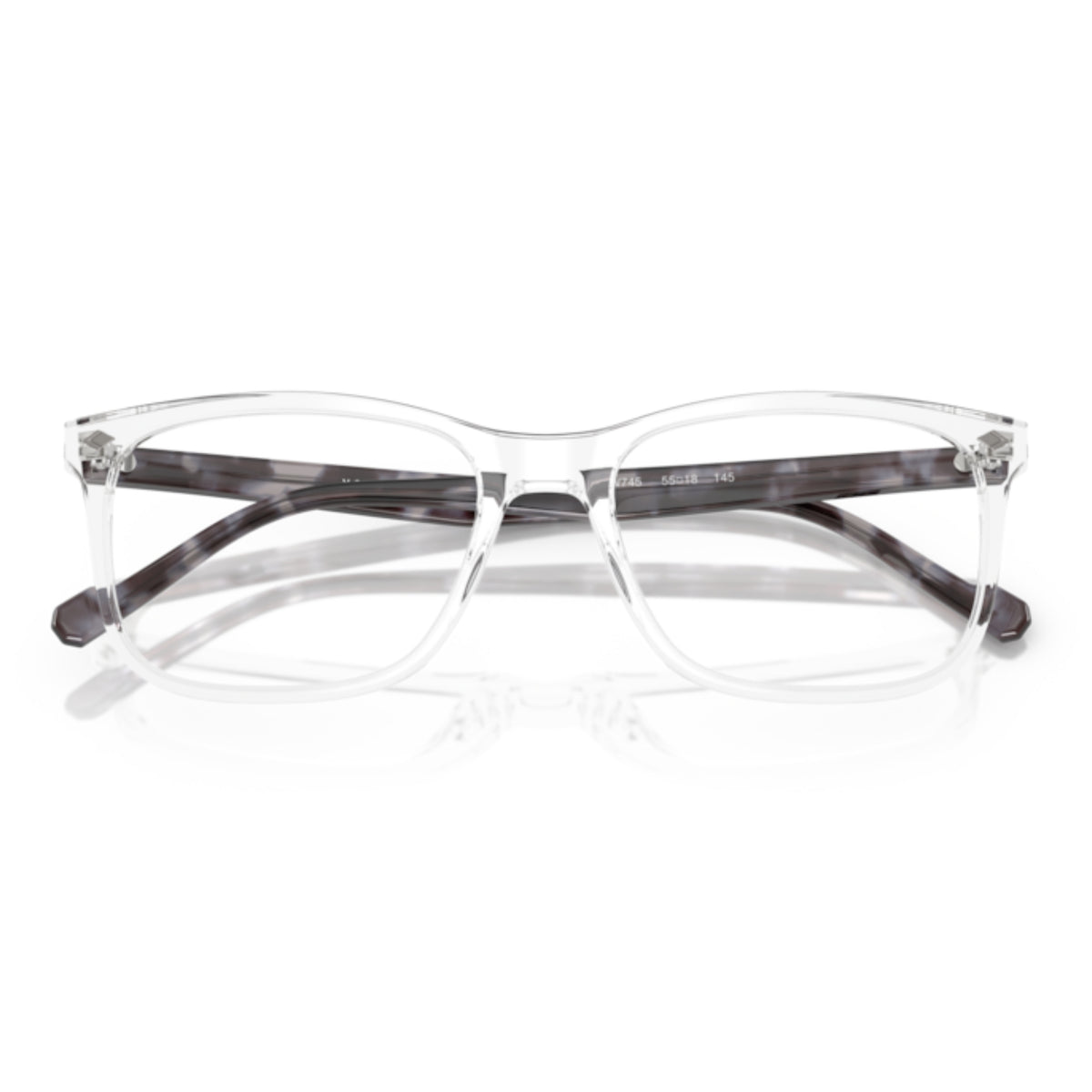 Vogue VO5617 transparent square eyeglasses, front view with the temples folded