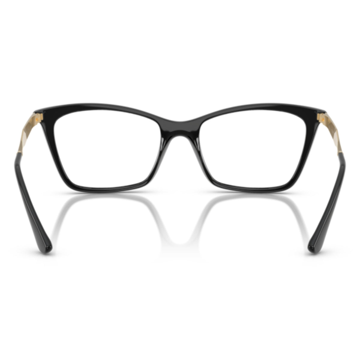 Vogue VO5624 black cat-eye eyeglasses, back view of the frame and temples