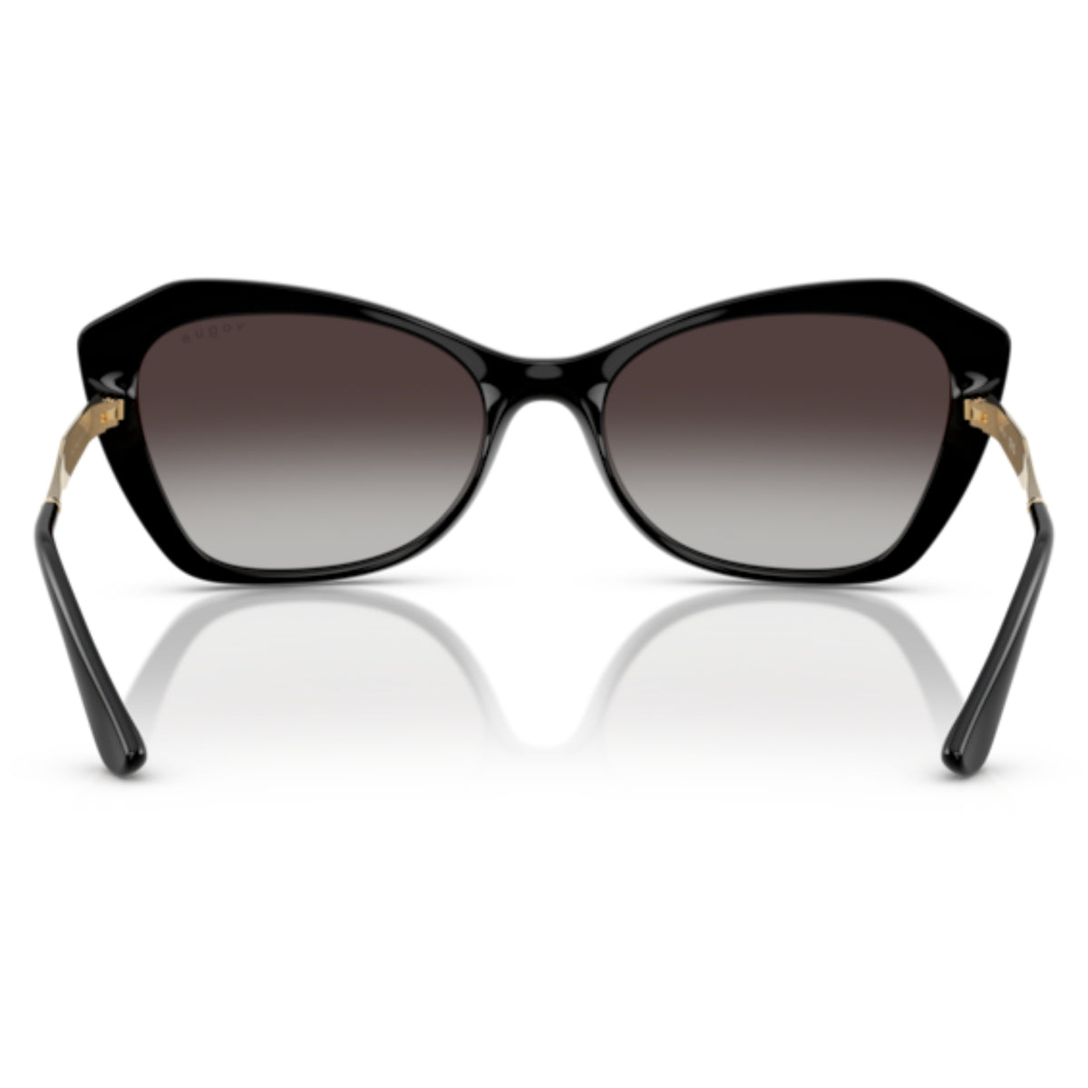 Vogue VO5626S black geometric sunglasses, back view of the frame and temples
