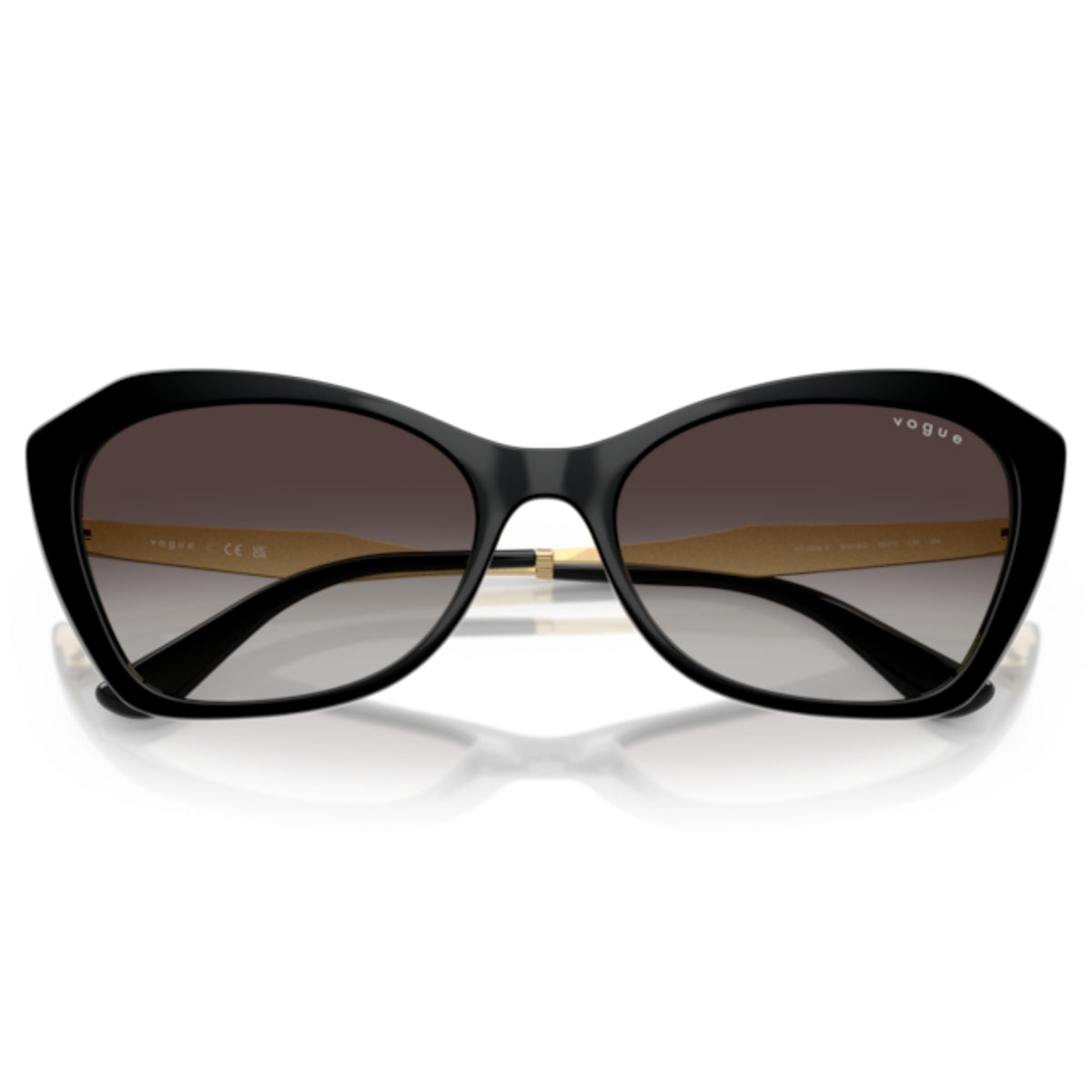 Vogue VO5626S black geometric sunglasses, front view with the temples folded
