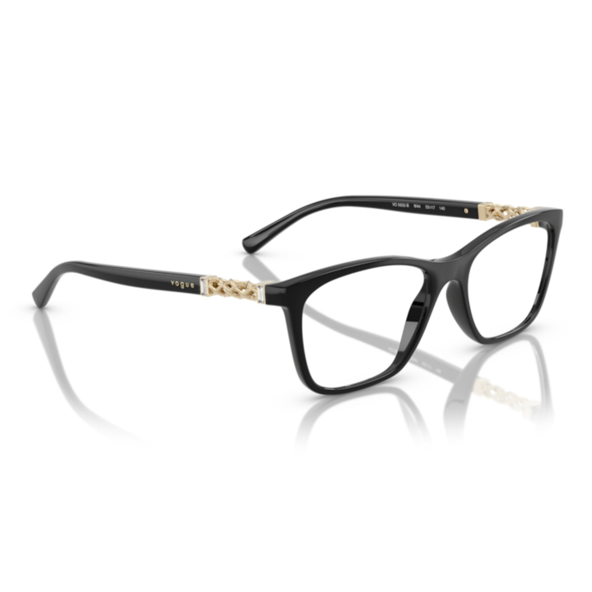 Vogue VO5632B black square eyeglasses, angled view