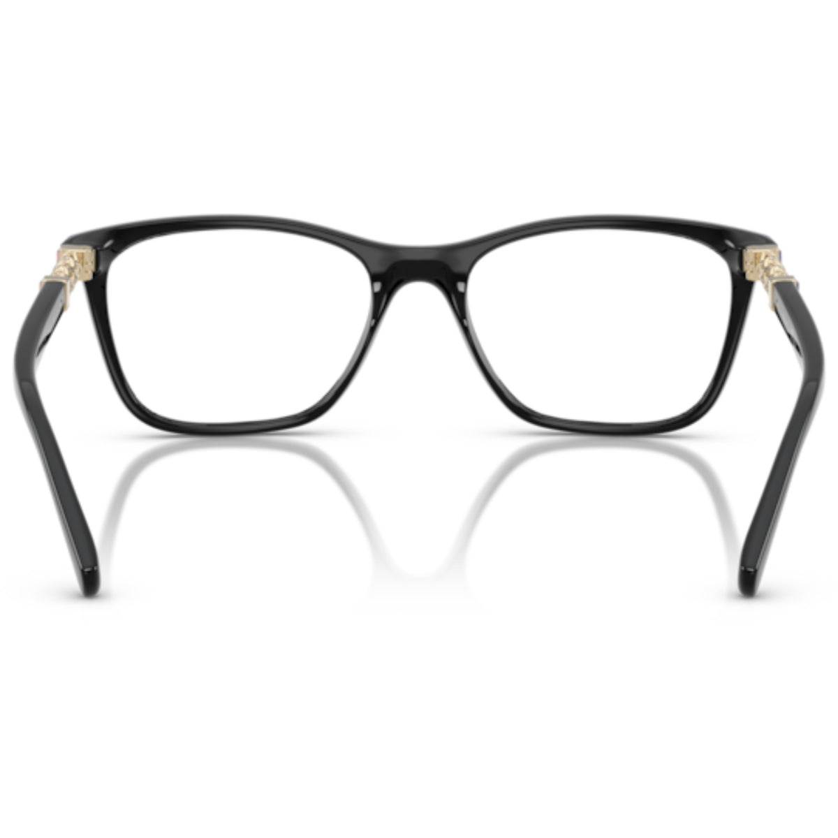 Vogue VO5632B black square eyeglasses, back view of the frame and temples