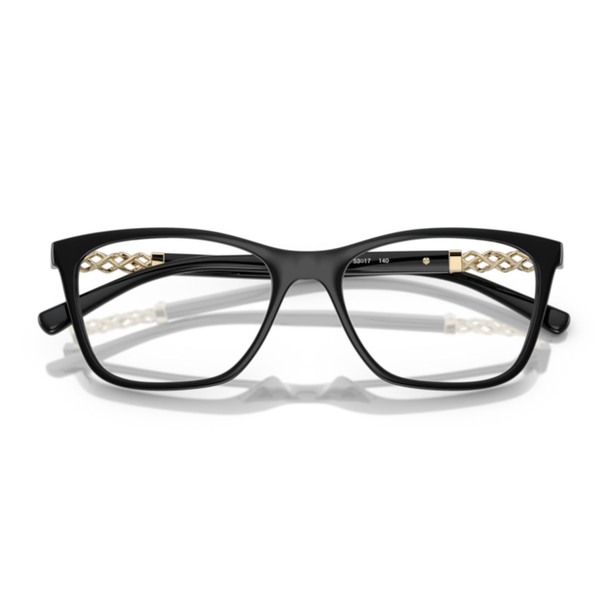 Vogue VO5632B black square eyeglasses, front view with the temples folded