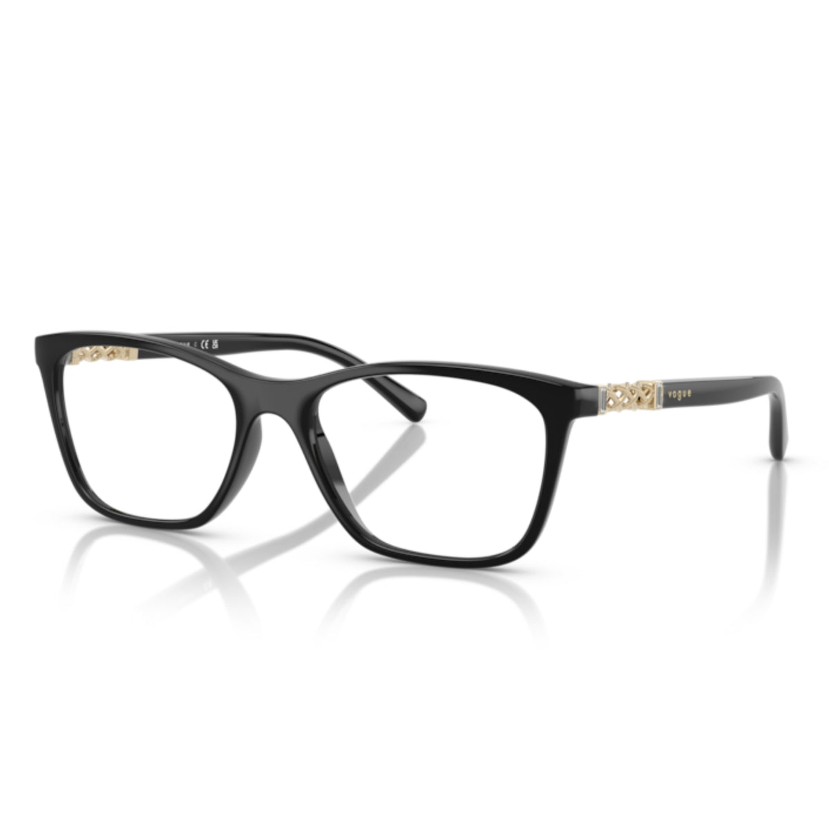 Vogue VO5632B black square eyeglasses with lightweight and plastic frame