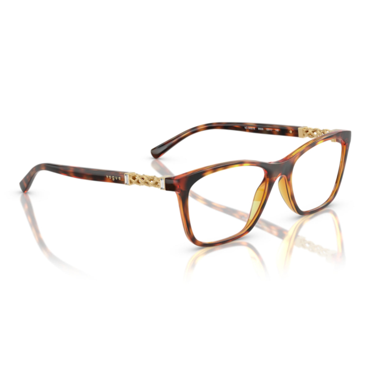 Vogue VO5632B dark havana square eyeglasses, angled view