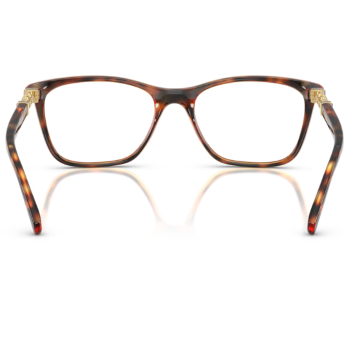 Vogue VO5632B dark havana square eyeglasses, back view of the frame and temples