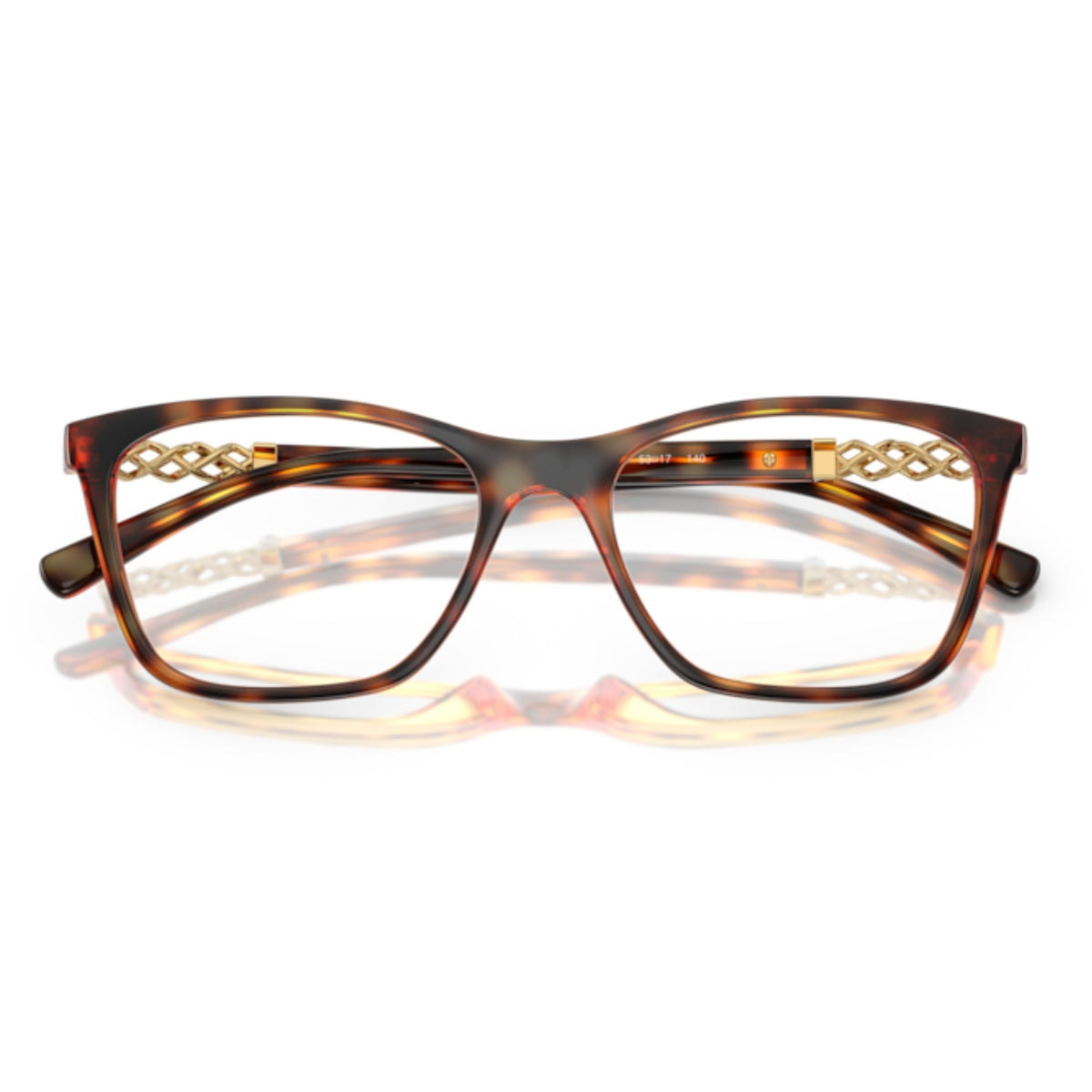 Vogue VO5632B dark havana square eyeglasses, front view with the temples folded