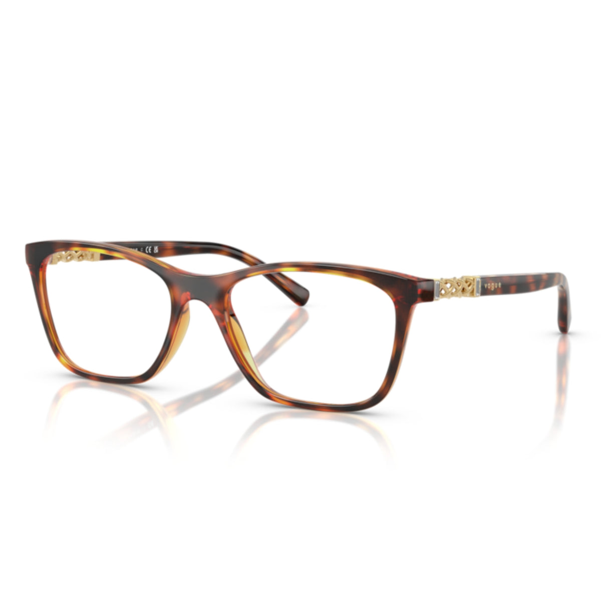 Vogue VO5632B dark havana square eyeglasses with lightweight and plastic frame