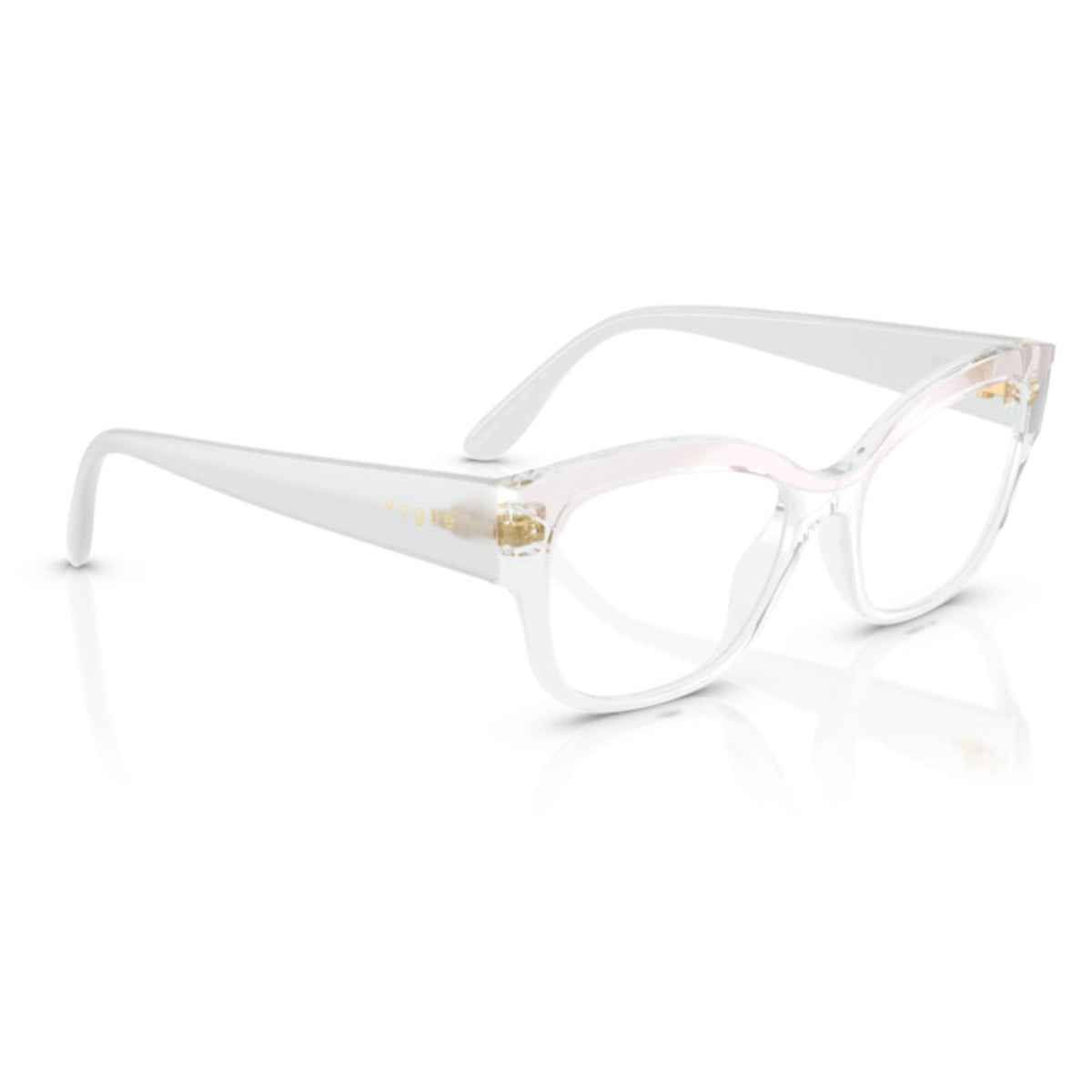 Vogue VO5635U top white/transparent square eyeglasses, angled view
